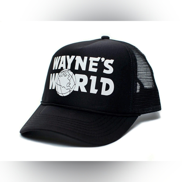 Wayne's World Printed Unisex Adult Truckers Hat Cap Black Solid Quality Made in - Picture 1 of 4